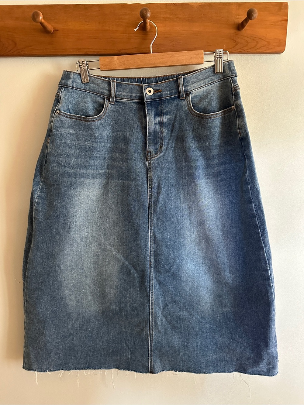 Coldwater Creek light blue denim skirt